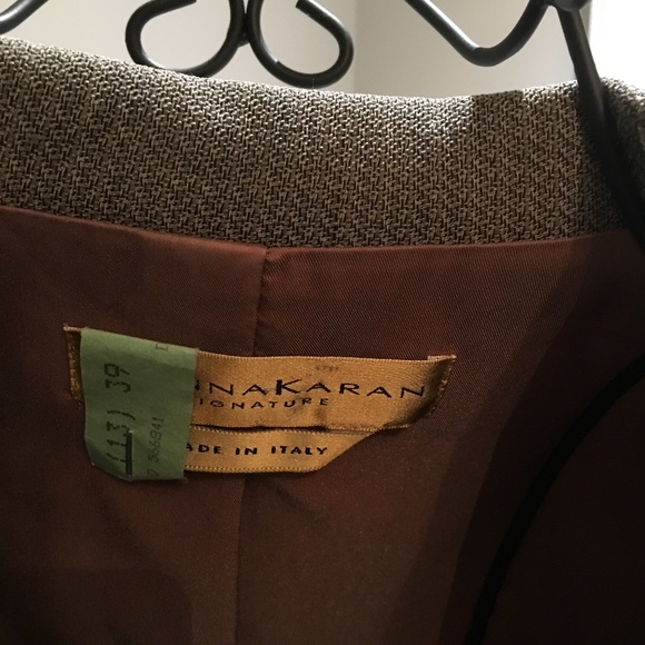 Donna Karan Signature Italian Wool Taupe Blazer - Picture 6 of 8